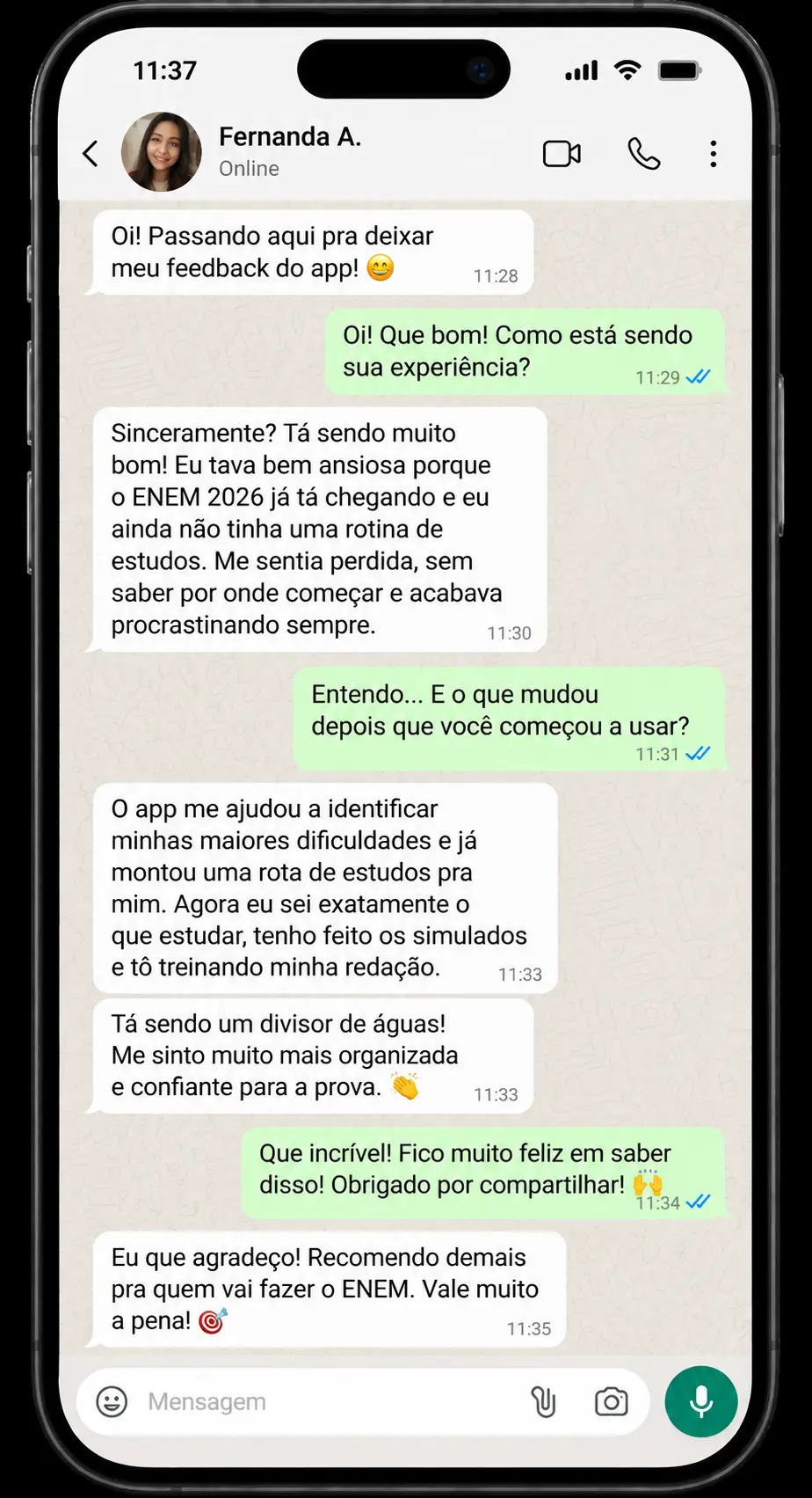 Depoimento de aluno sobre o Rota ENEM 2026
